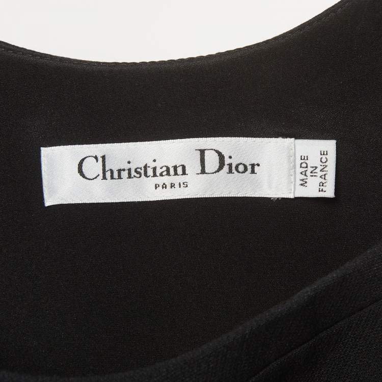 Pre Owned Dior Black Wool Blend A-Line Mini Dress L