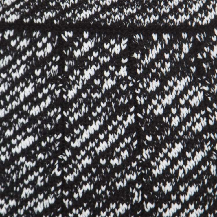 Pre Owned Christian Dior Monochrome Wool Blend Fringed Car Wash Skirt S