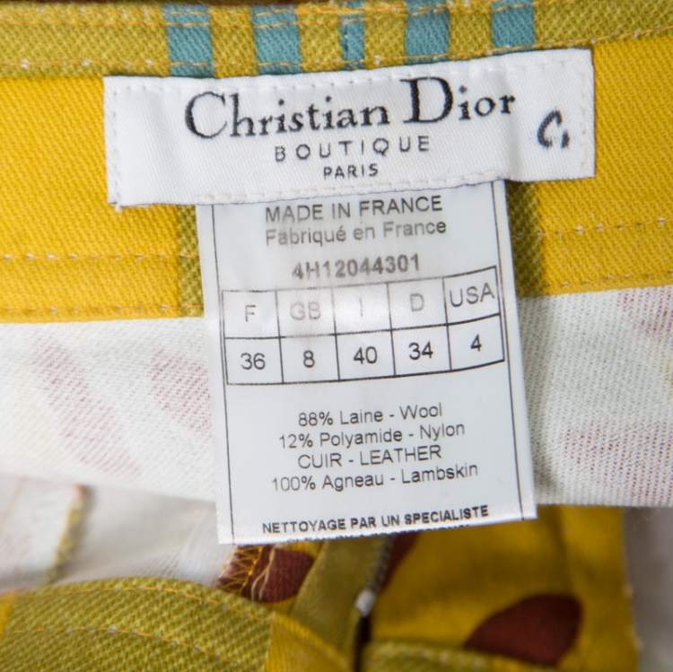 Pre Owned Dior Multicolor Printed Embellished Belt Jeans S