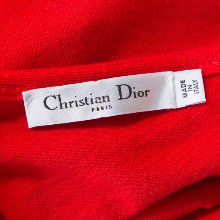 Pre Owned Dior Multicolor Geometric Pattern Wool One Shoulder Mini Dress S