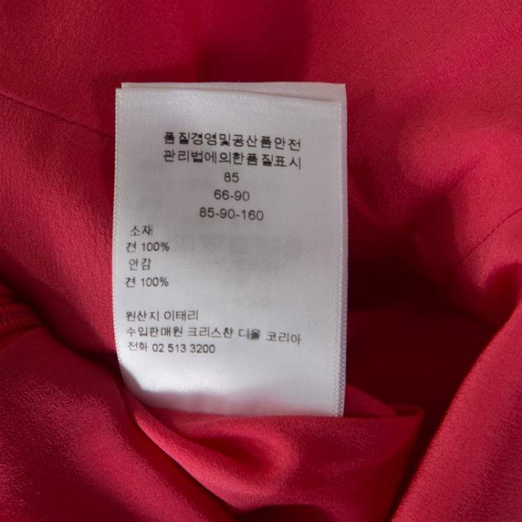 Pre Owned Dior Pink Silk Crepe Peplum Sleeveless Sheath Dress M