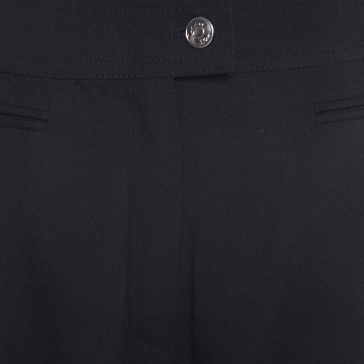 Pre Owned Dior Black Wool Braided Trim Flared Trousers L