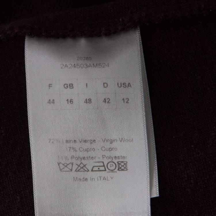 Pre Owned Dior Dark Purple Lurex Knit Ombre Sleeveless Sweater L 
