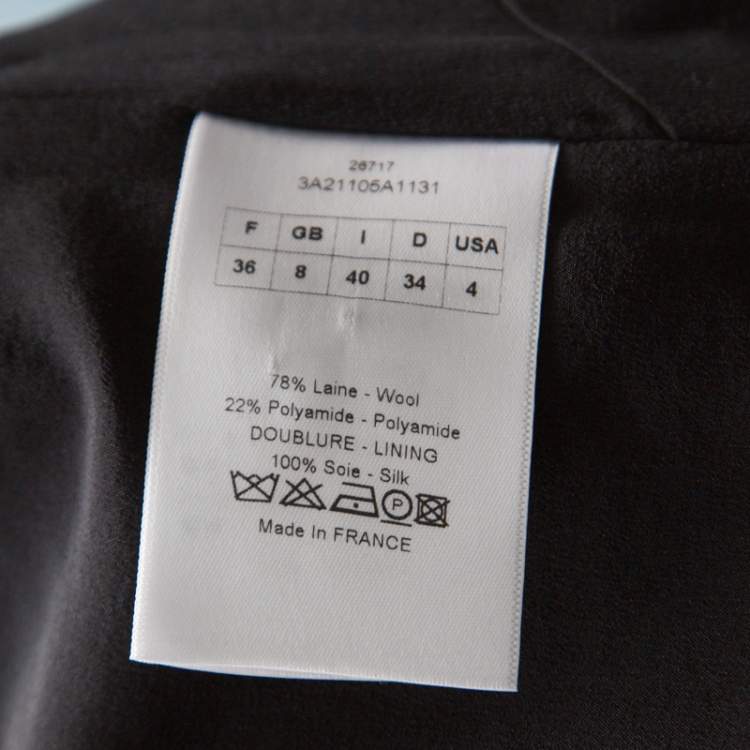 Pre Owned Dior Black & White Tweed Sleeveless Double Breasted Fold Over Crop Top S