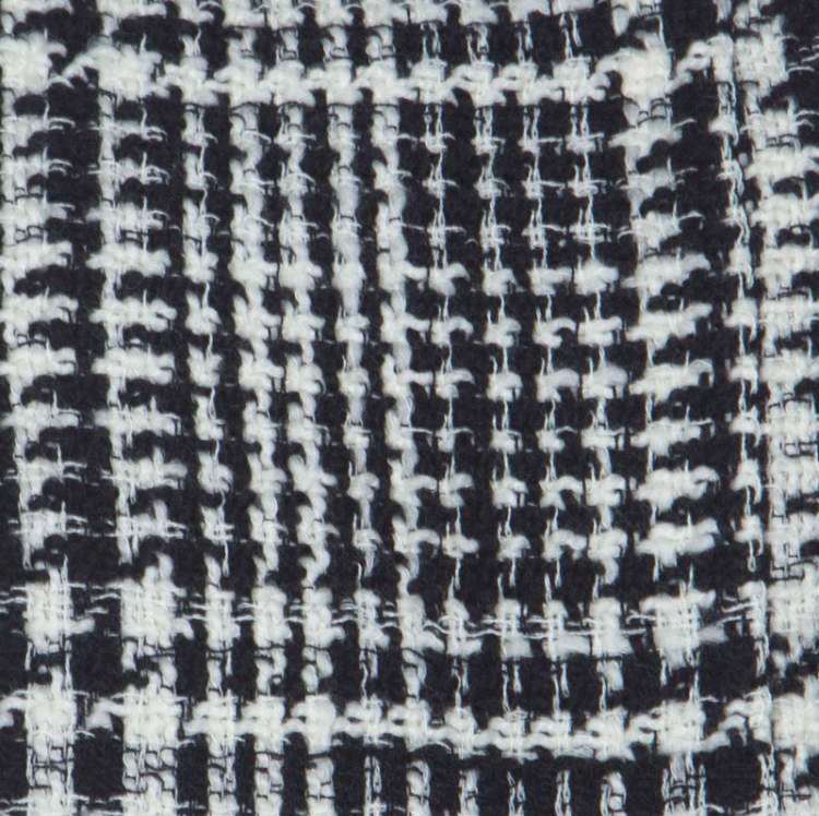 Pre Owned Dior Black & White Tweed Sleeveless Double Breasted Fold Over Crop Top S
