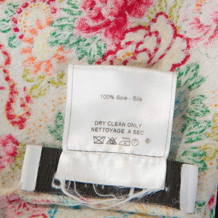 Pre Owned Christian Dior Multicolor Floral Print Silk Slip Dress S