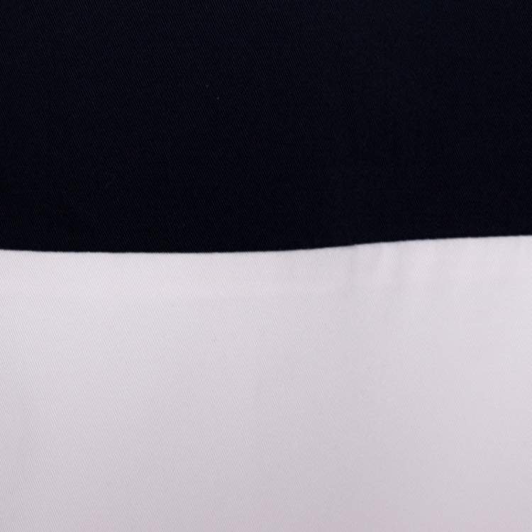 Pre Owned Christian Dior Black Cotton Sleeveless Contrast Hem Detail Dress M
