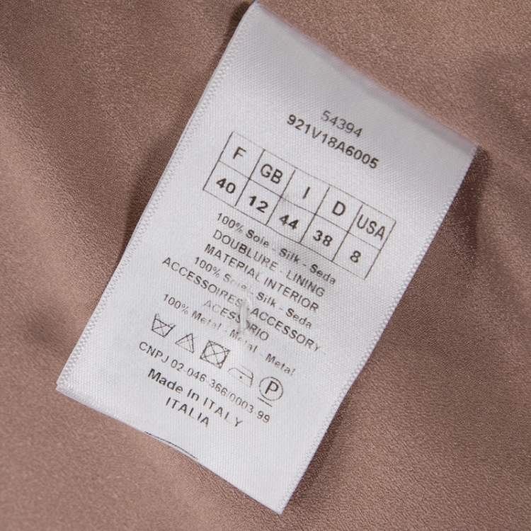 Pre Owned Christian Dior Blush Pink Silk Belted Top M