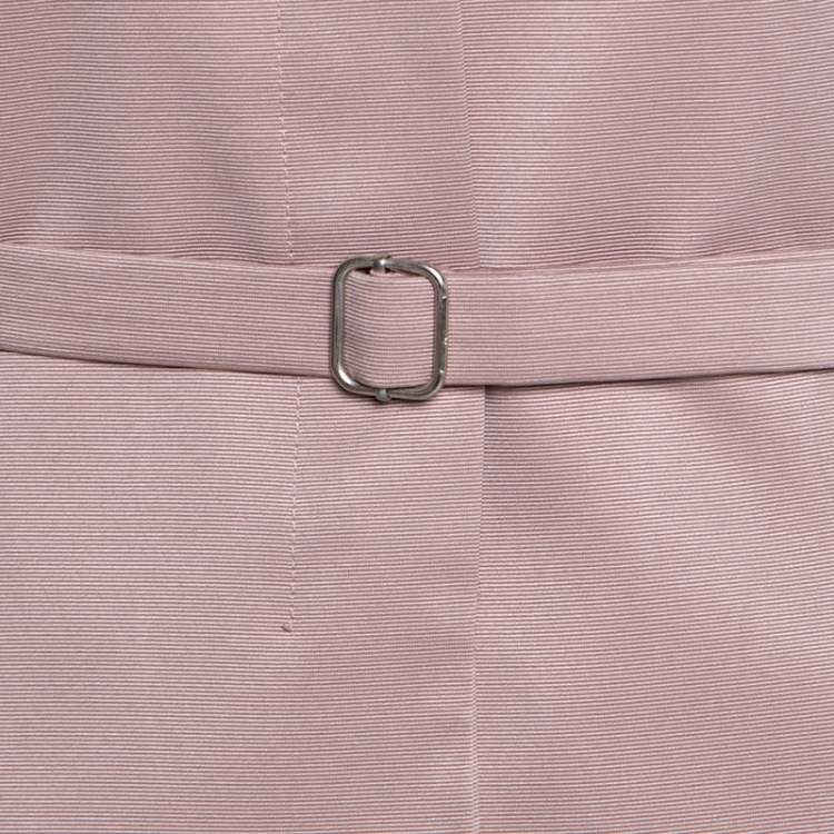 Pre Owned Christian Dior Blush Pink Silk Belted Top M