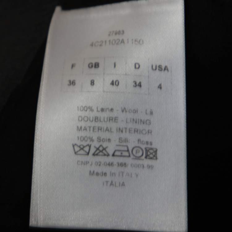 Pre Owned Christian Dior Grey Wool Gabardine Single Button Sleeveless Blazer S