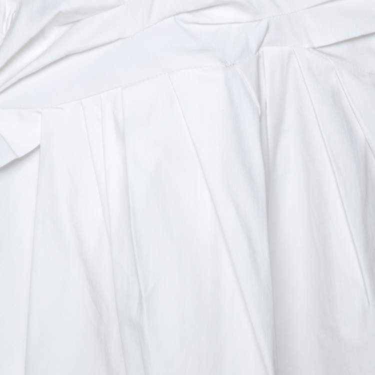 مملوكة مسبقًا Christian Dior Boutique White Cotton Bow Detail Skirt S