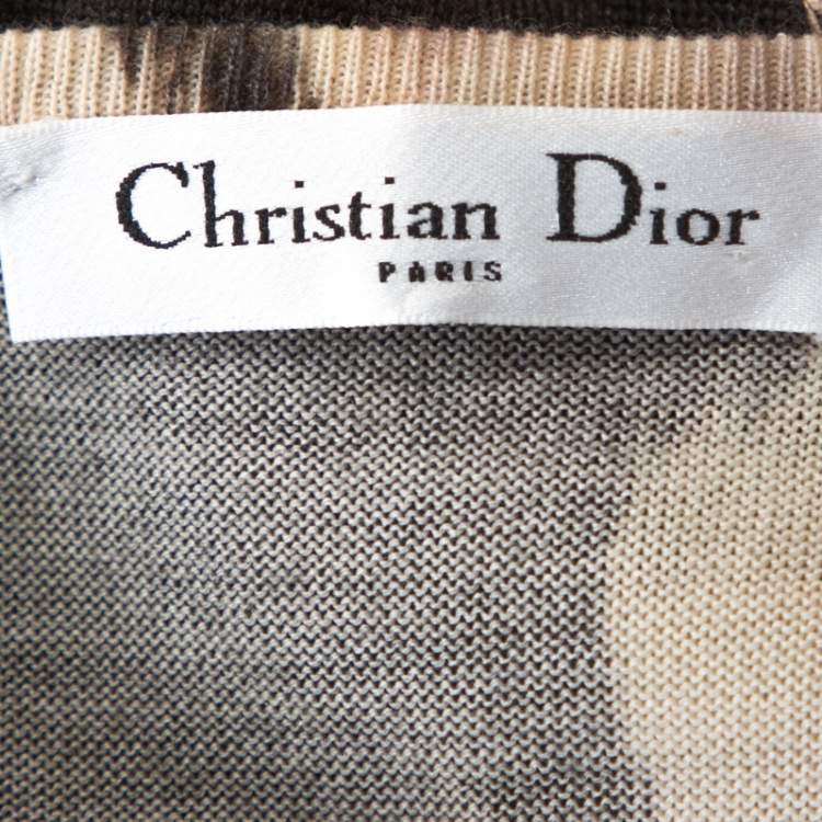 Pre Owned Dior Multicolor Floral Print Wool Silk Knit Sleeveless Top M