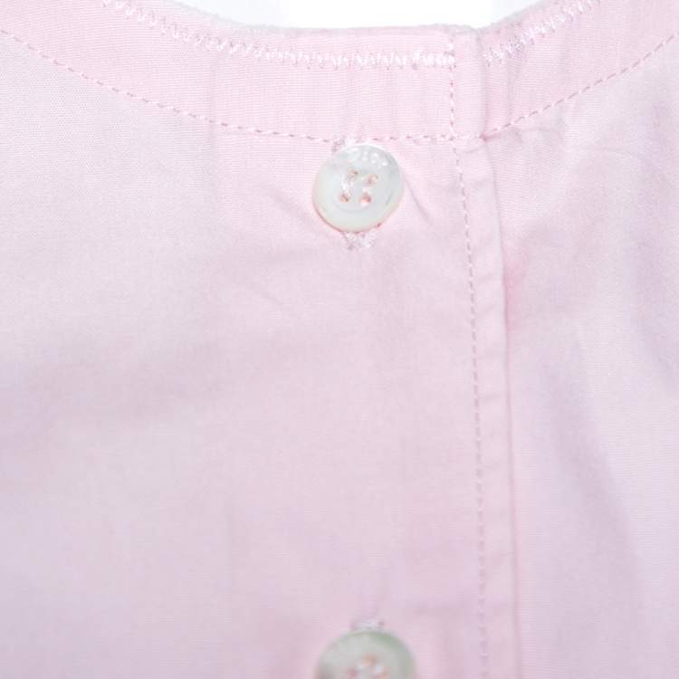 Pre Owned Dior Light Pink Cotton Button Front Tunic Shirt M