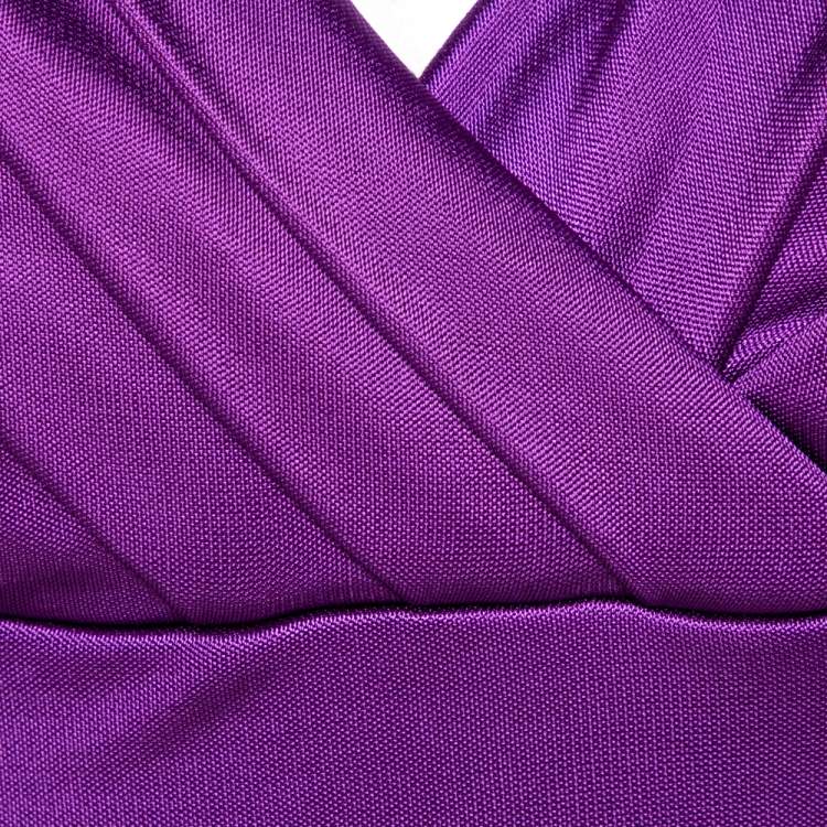 مملوكة مسبقًا Christian Dior Jersey Pleated Crossover Long Sleeve Top M 