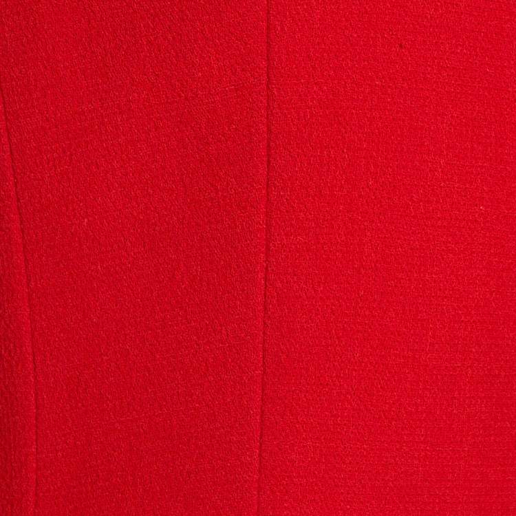 Pre Owned Dior Red Wool Mini Coat Dress M