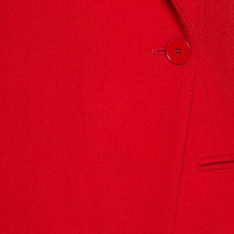 Pre Owned Dior Red Wool Mini Coat Dress M
