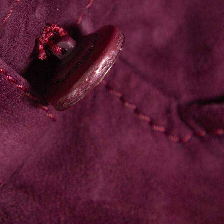 Pre Owned Dior Bordeaux Suede Flared Trousers M