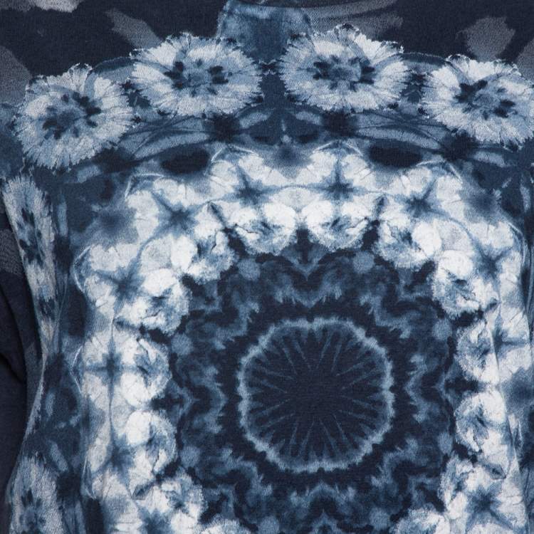 Pre Owned Dior Midnight Blue Printed Cotton & Linen Kalei Diorscopic T-Shirt M