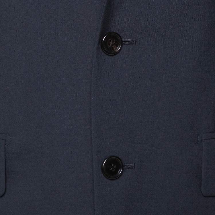 Pre Owned Dior Navy Blue Wool Tailored Blazer L