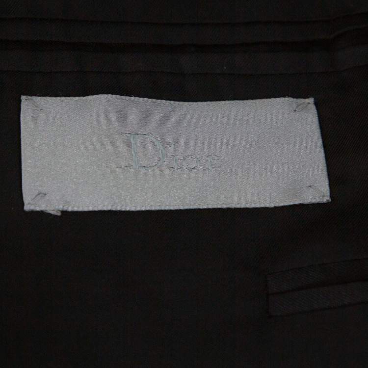Pre Owned Dior Navy Blue Wool Tailored Blazer L