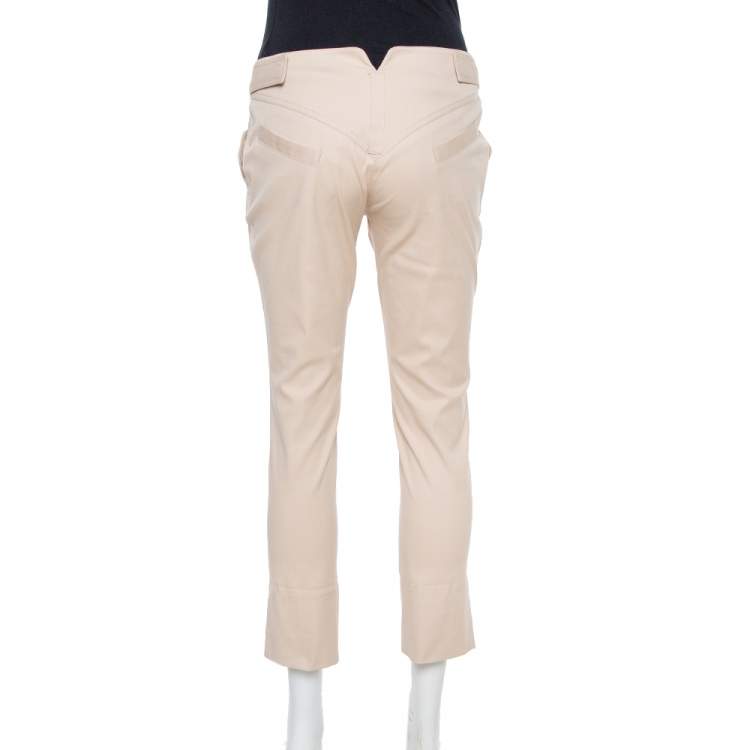 Pre Owned Christian Dior Beige Denim Cropped Pants S