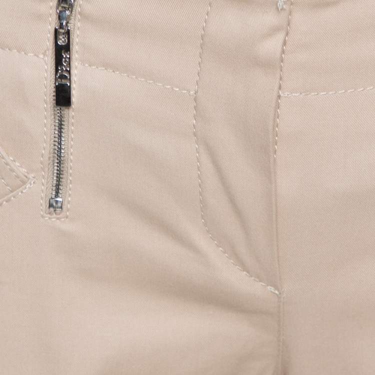 Pre Owned Christian Dior Beige Denim Cropped Pants S