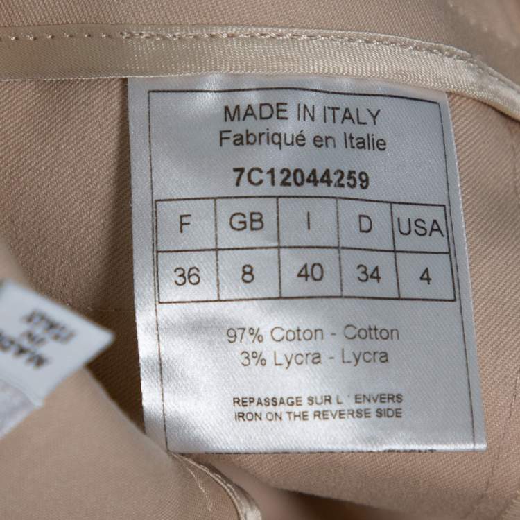 Pre Owned Christian Dior Beige Denim Cropped Pants S