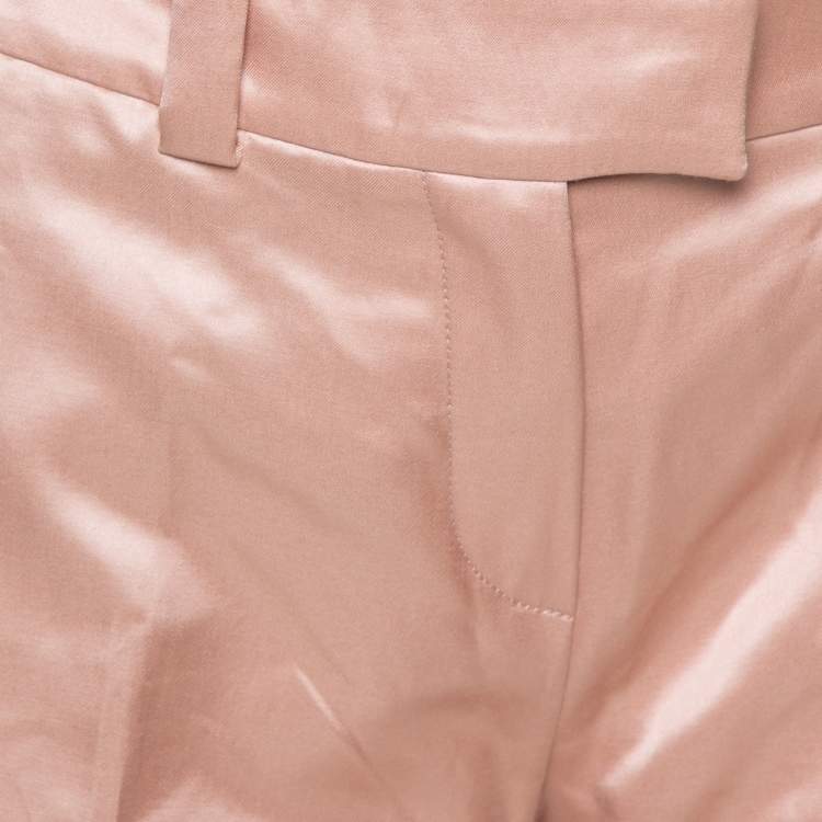 Pre Owned Dior Boutique Peach Satin Flared Trousers S