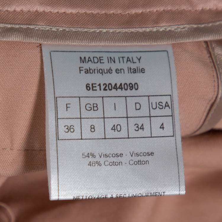 Pre Owned Dior Boutique Peach Satin Flared Trousers S