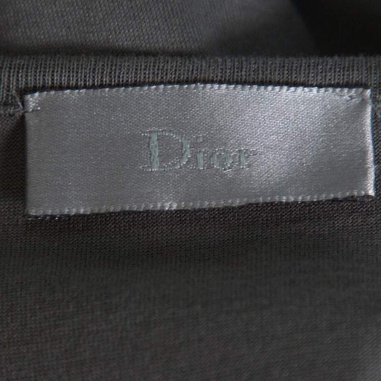 Pre Owned Dior Grey Cotton Open Asymmetric Tank Top S
