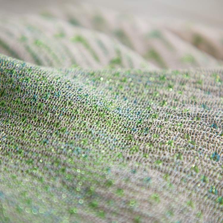 Pre Owned Dior Green & Pink Lurex Knit Flared Tent Dress S