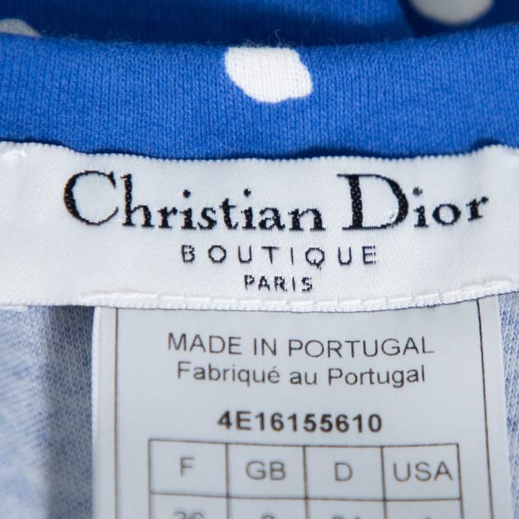 Pre Owned Christian Dior Blue Surf Chick Printed Cotton Racer Back Detail Top S