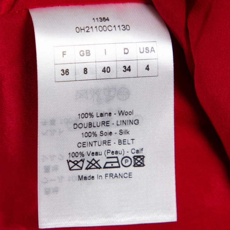Pre Owned Christian Dior Red Wool Sleeveless Blazer M