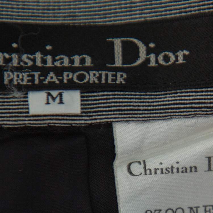 Pre Owned Christian Dior Grey Wool High Waist Pencil Skirt M