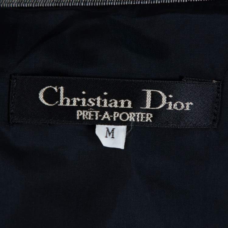 Pre Owned Christian Dior Grey Wool Double Breasted Vintage Blazer M