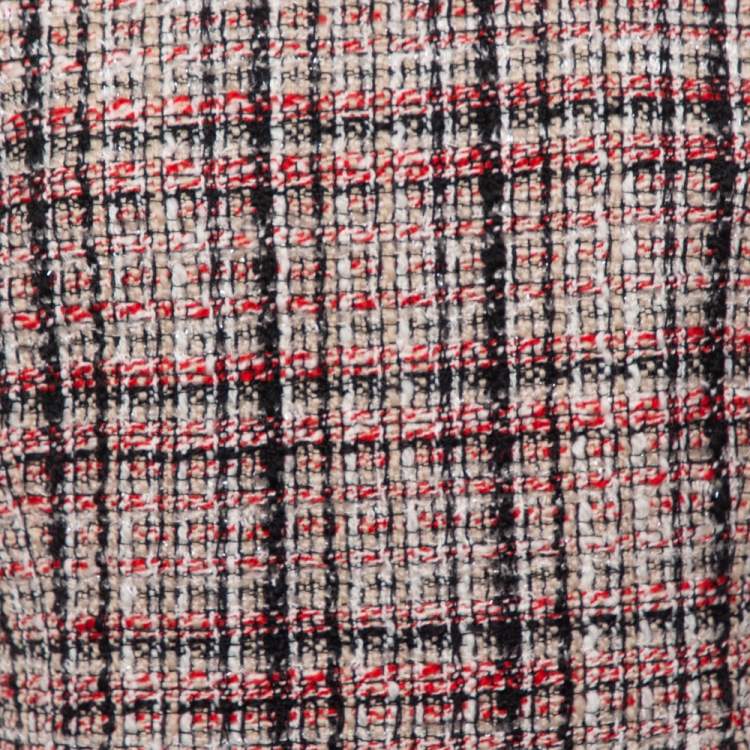 Pre Owned Christian Dior Multicolor Tweed Sheath Dress L