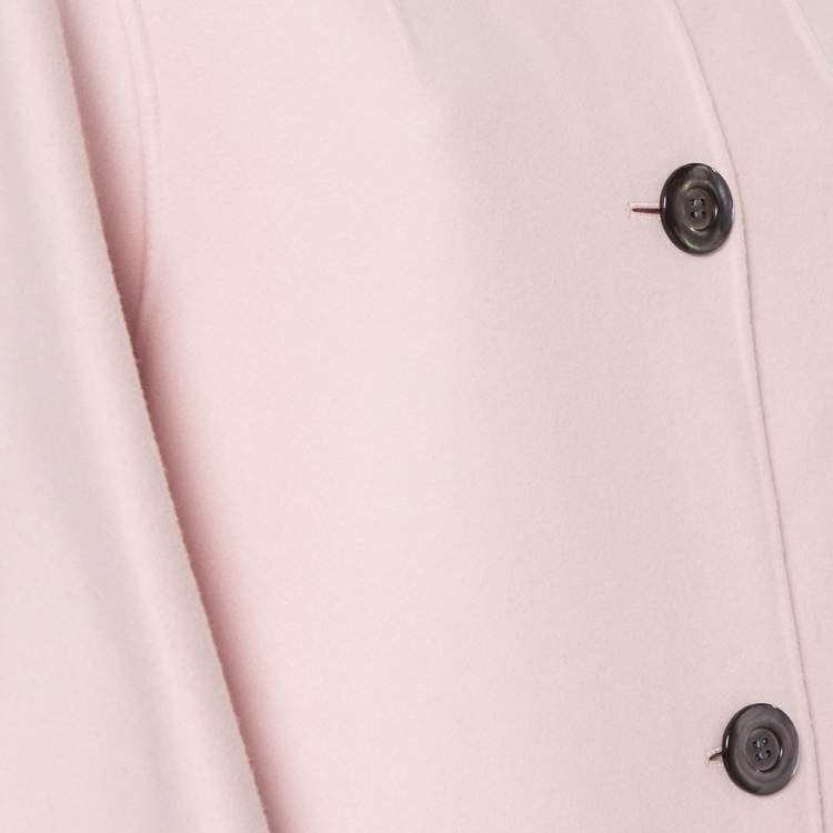 Pre Owned Christian Dior Pink Cashmere Button Front Mid Length Coat S
