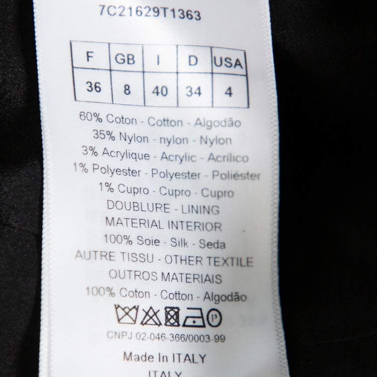 Pre Owned Christian Dior Black Tweed A-Line Mini Dress S