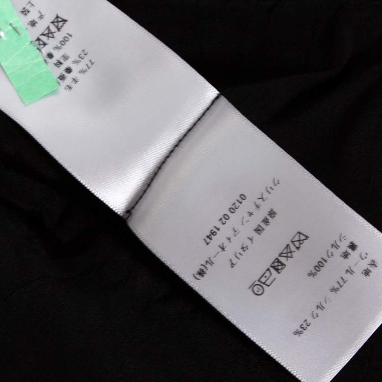 Pre Owned Christian Dior Black Wool & Silk Bustier Detail Mini Dress S