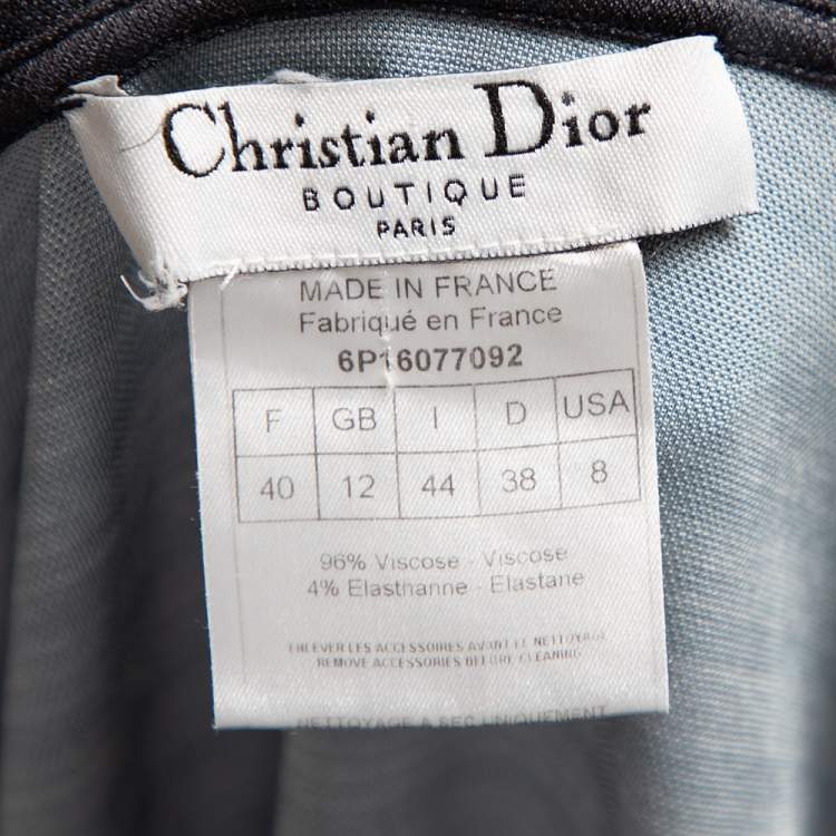 Pre Owned Christian Dior Navy Blue Oblique Patterned Jersey Zip Front Hooded Jacket M