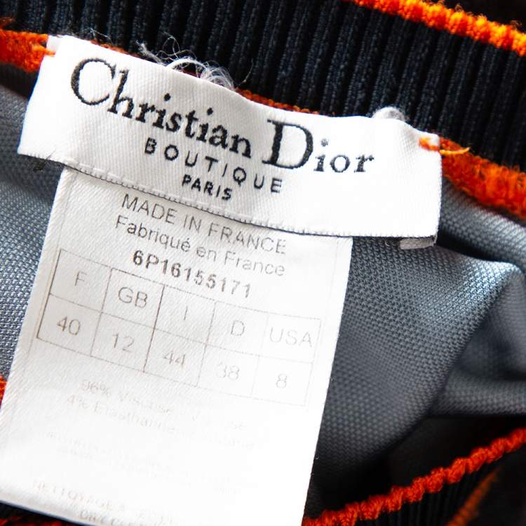 Pre Owned Christian Dior Navy Blue Oblique monogram Jersey Tank Top M
