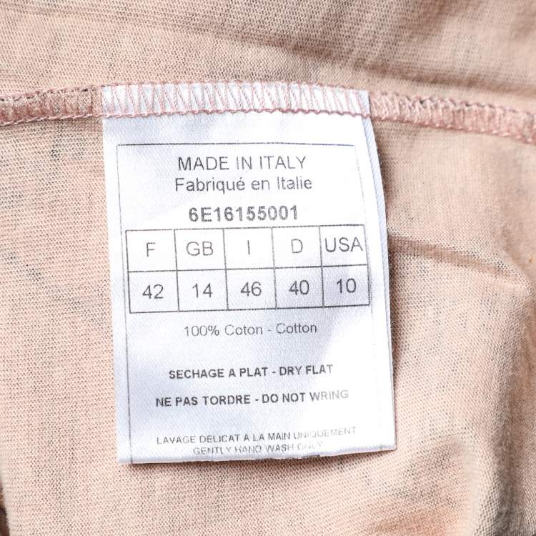 Pre Owned Christian Dior Pink Trompe L Oeil Printed Cotton Tank Top L
