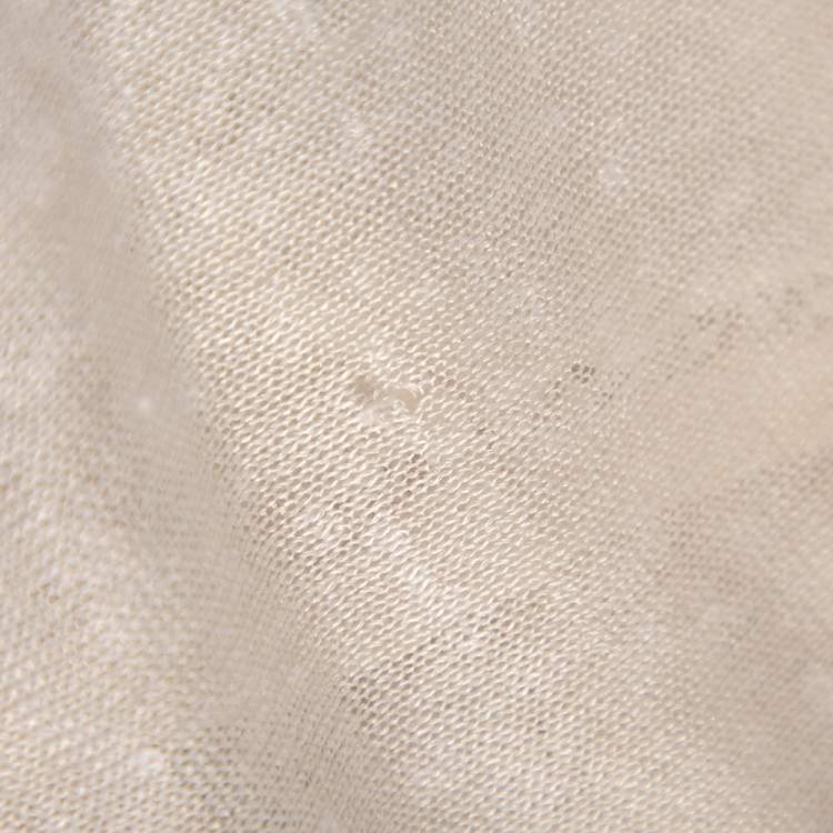 Pre Owned Christian Dior Off-White Perforated Knit Tank Top M 