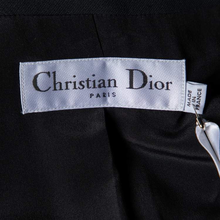 Pre Owned Christian Dior Black Wool & Silk Sleeveless Blazer S