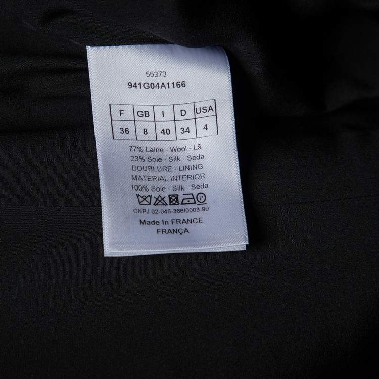 Pre Owned Christian Dior Black Wool & Silk Sleeveless Blazer S