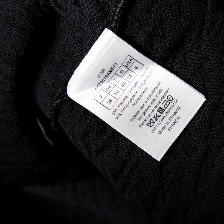 Pre Owned Dior Black Textured Knit Sleeveless Textured Mini Dress S