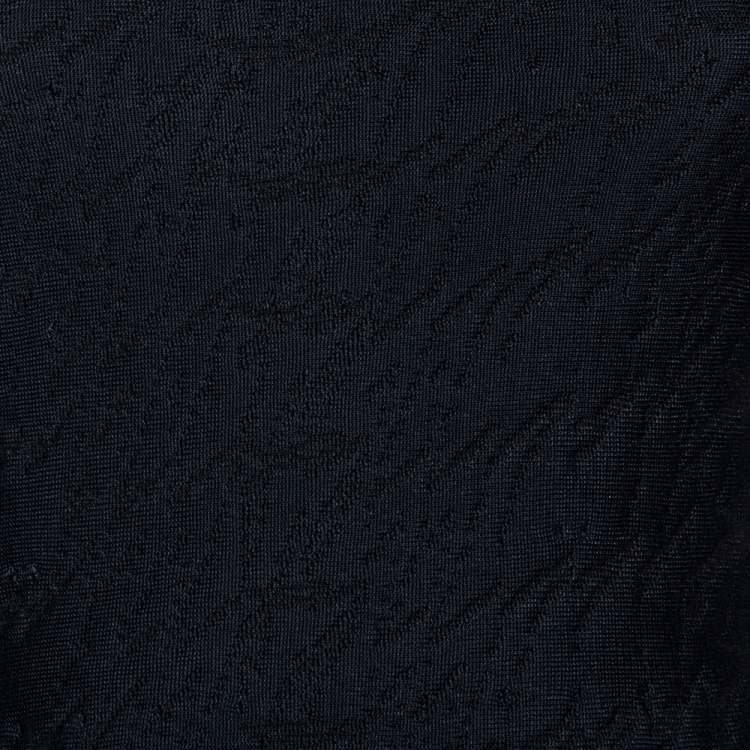 Pre Owned Dior Black Textured Knit Sleeveless Textured Mini Dress S