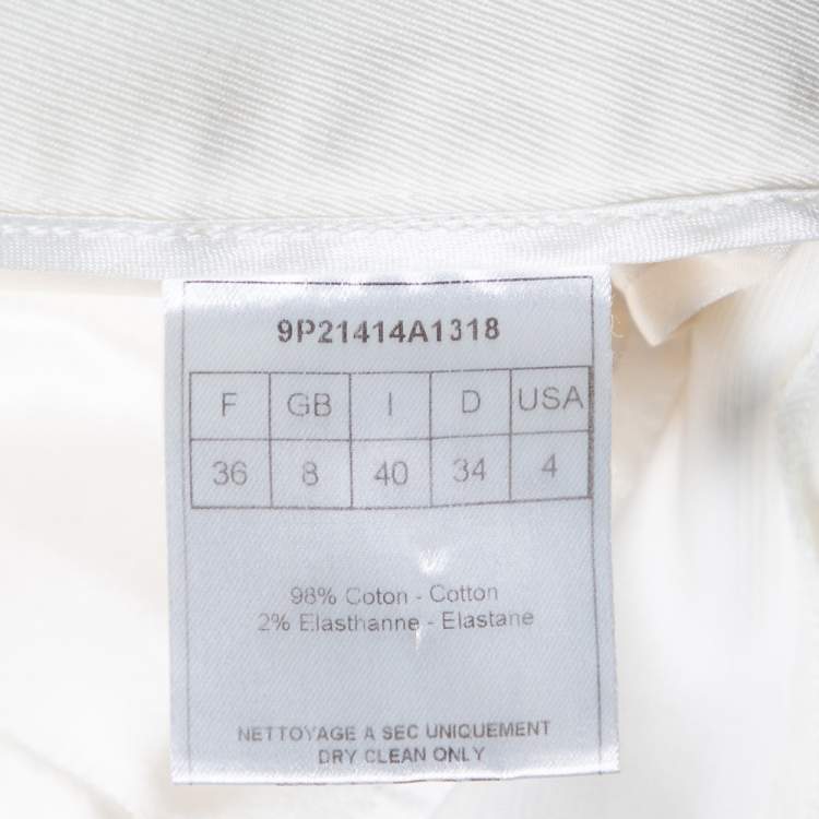 Pre Owned Dior Off White Cotton Wide Leg Pants S