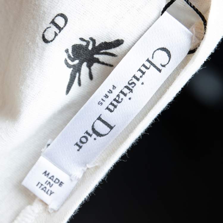Pre Owned Christian Dior White Sisterhood Printed Cotton And Linen Oversized T-Shirt S