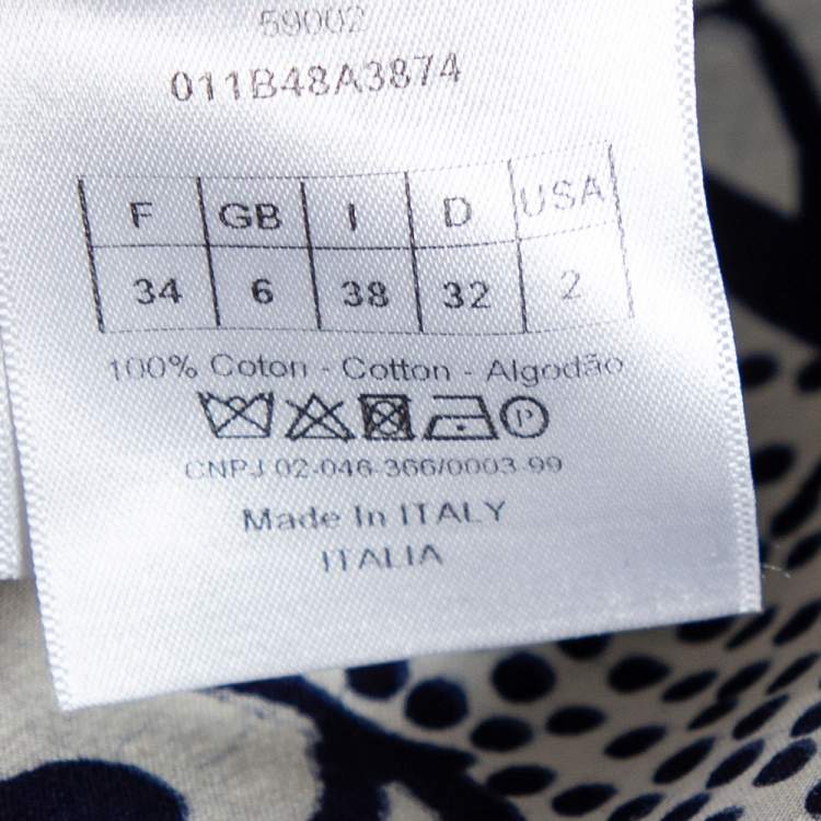 Pre Owned Dior Blue Printed Cotton La Roue De La Fortune Oversized Shirt S